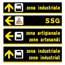 SEGNALI DIREZIONE E AVVIO ZONA INDUSTRIALE/INDUSTRIE